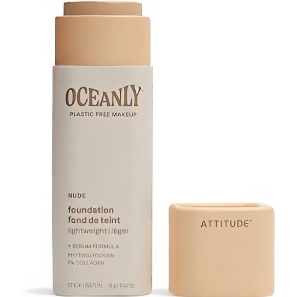 ATTITUDE Other - ATTITUDE Oceanly Plastic-Free Light Coverage Foundation Stick Vegan Makeup Nude